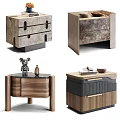 Modern Design Bedside Tables With Drawers And Decorative Details