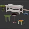 Various Home Furniture Pieces Including Tables Stools And Modern Desks