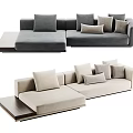 Minotti HORIZONTE modern multiplayer sofa module sofa pillow 3d model