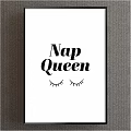 Cute Nap Queen Wall Art With Eyelashes Design For Bedroom Decor