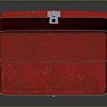 Practical Red Metal Toolbox with Open Compartments Distressed Texture for Daily Use 3d model