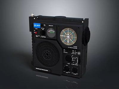 Black Electronic Control Device With Display Knobs Buttons Vents And Ports 3d model