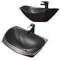 Modern Black Vessel Washbasin Designs With Stylish Shapes And Faucet
