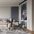 Modern Kids Bedroom With Plush Toys Bed And Cozy Rug