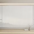 Minimalist Interior Window Featuring White Blinds Wooden Windowsill And Simple Decor
