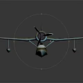 Green Military Airplane Model With Twin Engines And Red Star Emblems 3d model