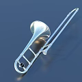 Shiny Silver Trombone Musical Instrument for Professional Performance and Band Use