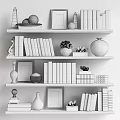 Stylish Bookshelf Display With Hardcover Books Framed Art And Decorative Vases