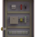 Industrial Electrical Control Cabinet With Open Door Internal Components And Control Panel