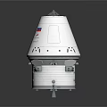 Russian Spacecraft Featuring Silver Conical Structure Top Antenna Side Flag And Bottom Components 3d model