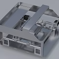 Sturdy Industrial Equipment Metal Structure With Sliding Rails And Mechanical Platform
