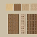 Diverse Wooden Wall Panels With Slatted Perforated And Woven Patterns For Interior Design