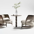 New Chinese Style Casual Table and Chair Combination Casual Table and Chair 3d model