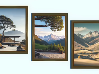 Landscape Decorative Painting Decorative Painting Landscape Hanging Painting Hanging Painting Landscape Painting 3d model
