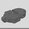 Gray 3D Mechanical Part Model Featuring Structural Holes And Engineering Components
