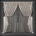 Elegant Striped Curtains With Pleated Design And Tassel Accents Sheer Lining