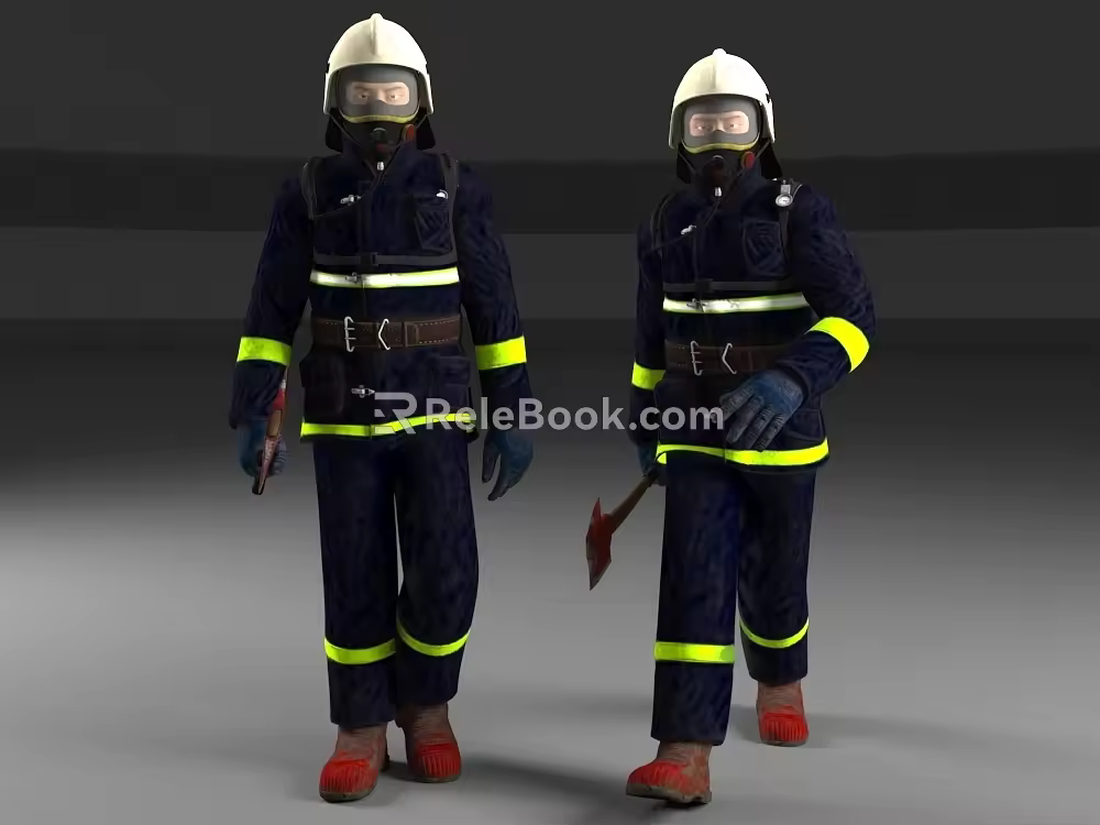 Firefighters 3d model