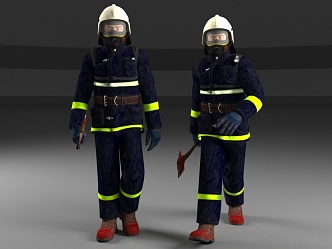 Firefighters 3d model