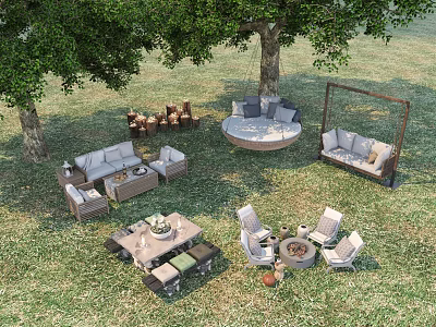 modern outdoor sofa furniture 3d model