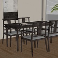 New Chinese Dining Table and Chair Combination 3d model