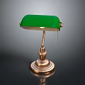 Vintage Desk Lamp With Green Shade And Brass Base For Home Office Decor