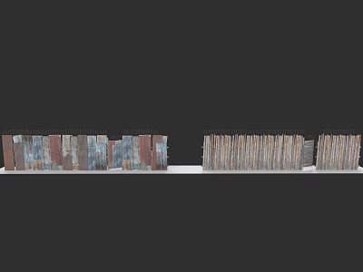 Diverse Fence Styles Including Wooden And Metal Options For Home Yards 3d model