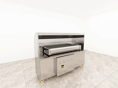 Stainless Steel Functional Cart With Grill And Mobile Wheels For Commercial Use 3d model