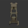Mechanical Sculpture Carving of Precision Industrial Metal Part with Detailed Platforms and Holes