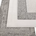Modern Square Rugs With Gray Leaf Pattern Stacked For Home Decor 3d model