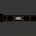 Stylish Brown Leather Belt With Black Trim And Metal Buckle Design