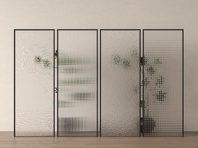 Modern glass partition 3d model