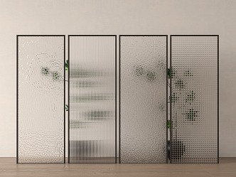 Modern glass partition 3d model