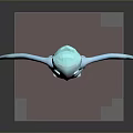 Blue Glowing Humanoid Game and Movie Character with Extended Arms Circular Symbols on Grid Platform