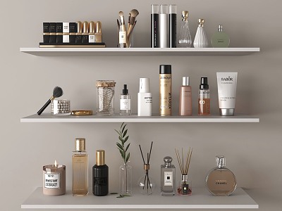 Cosmetics, skin care products, toiletries, beauty accessories 3d model