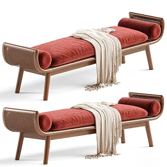 Quiet bed end stool 3d model
