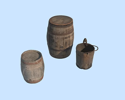 modern wooden barrel 3d model