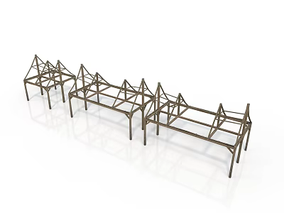 Industrial Equipment Metal Frame Structural Supports with Heavy Duty Steel for Construction Engineering 3d model