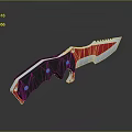 Tactical Red And Black Knife With Serrated Blade Carbon Fiber Handle Reflective Finish