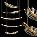 Modern Multi Tiered Curved Wooden Pendant Light With LED Accent Lighting