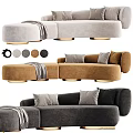 Modern Velvet Sofa Designs with Grey Brown Black Color Options and Gold Legs with Cushions