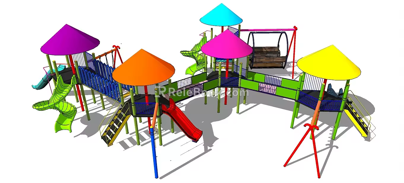 Modern slide amusement equipment 3d model