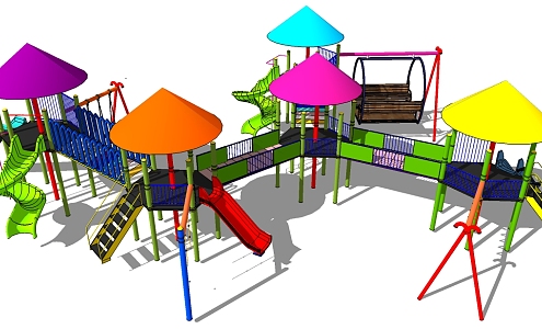 Modern slide amusement equipment 3d model