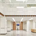 Spacious Bright Hospital Outpatient Clinic Lobby With Seating And Screens