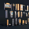 Wayfinding Signage Design With Various Directional Elements And Signpost Styles