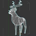 3D Stylized Cartoon Deer With Unique Antlers Brown White Spotted Body