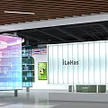 Specialty Store with Transparent Glass Building Display Cabinets International Flags and Cake