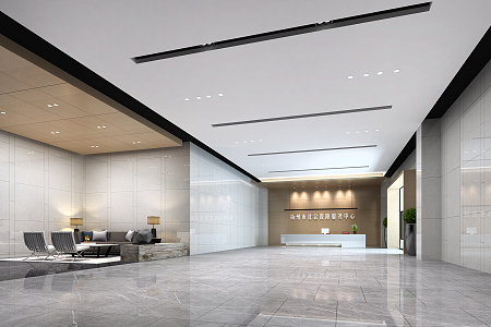 Modern Hall Foyer 3d model