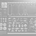 Elegant Carved Ornamental Designs With Intricate Patterns And Decorative Frames