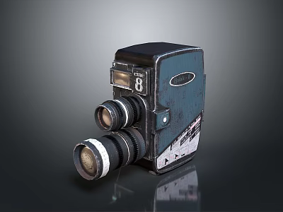 Vintage Dual Lens Camera Classic Electronic Device With Retro Design And Old-fashioned Look 3d model