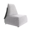 Modern Single Sofa With High Sloped Backrest And Fabric Geometric Pattern Design 3d model